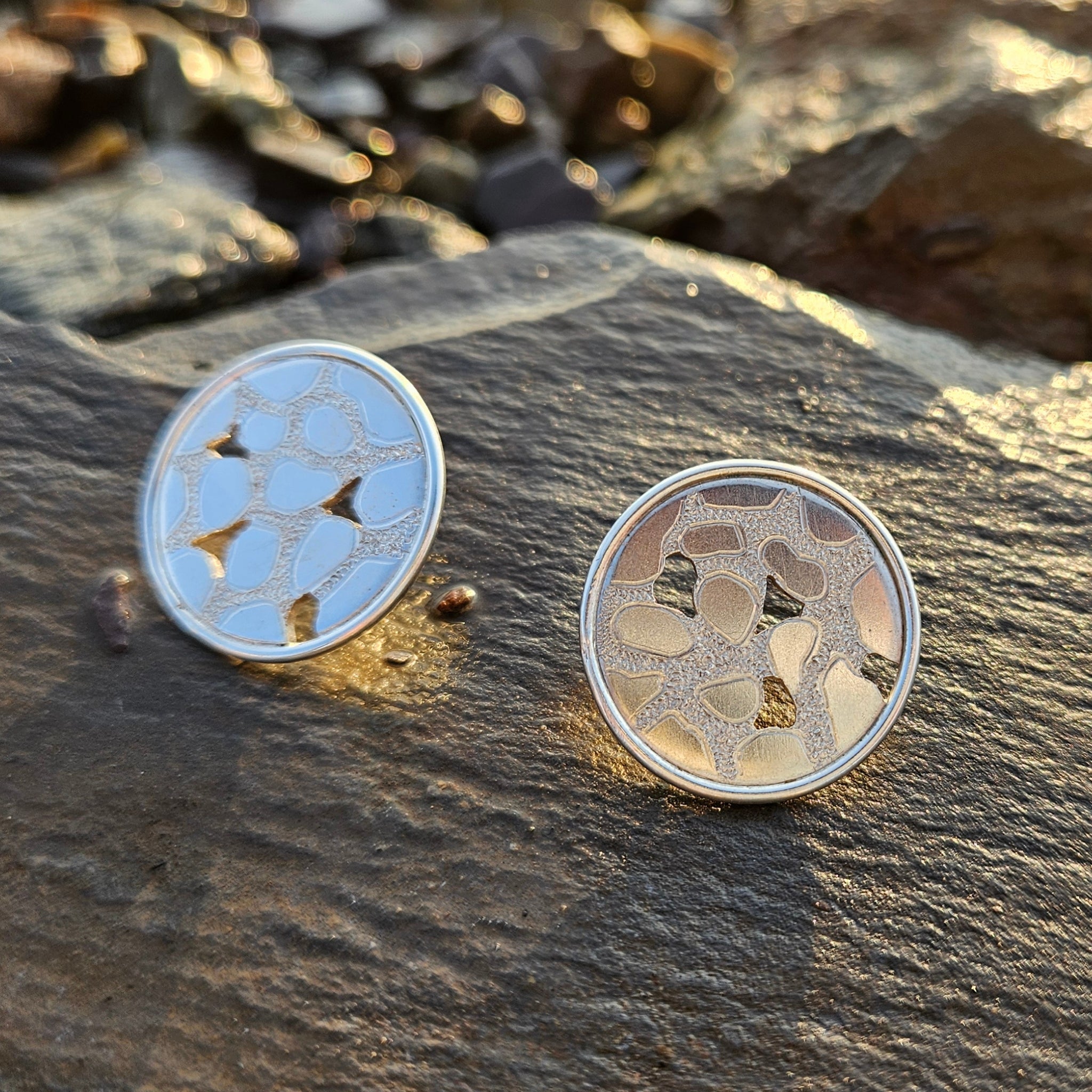 Llwybr Hand-Engraved Sterling Silver Earrings